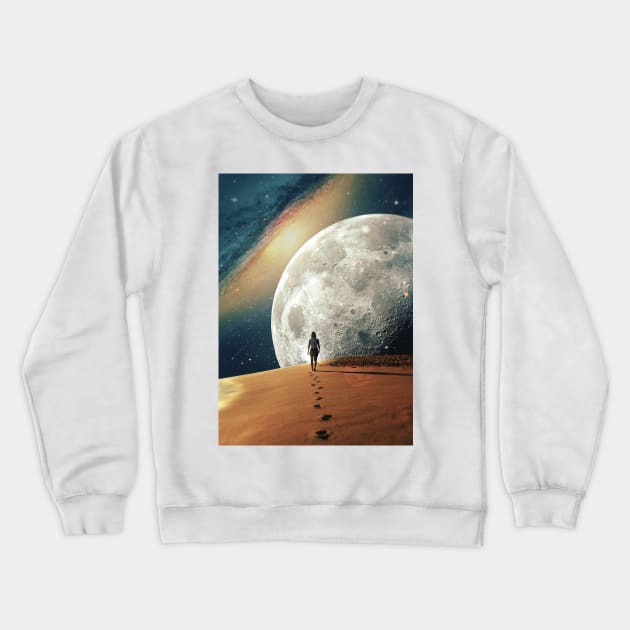 Alone With The Moon II Crewneck Sweatshirt by nicebleed